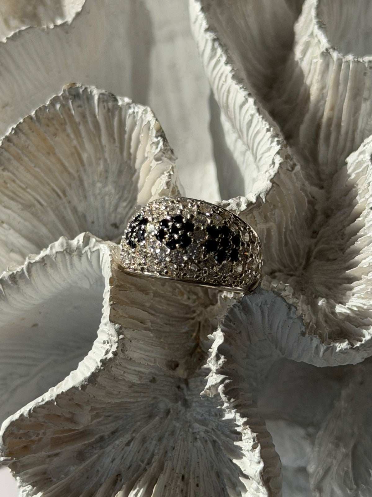 925 Sterling Silver Cz Flowers Ring Size 5