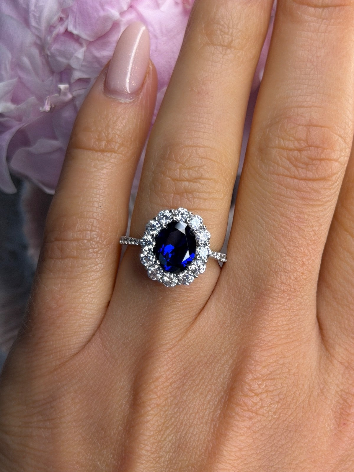 925 Sterling Silver Crystals Swarovski Ring Size 6