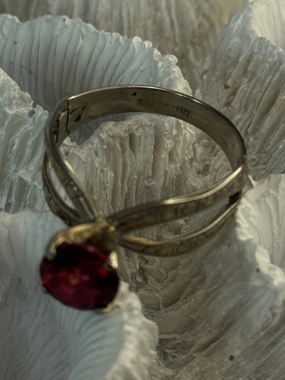 Vintage 925 Sterling Silver Ruby Ring Size 9.5