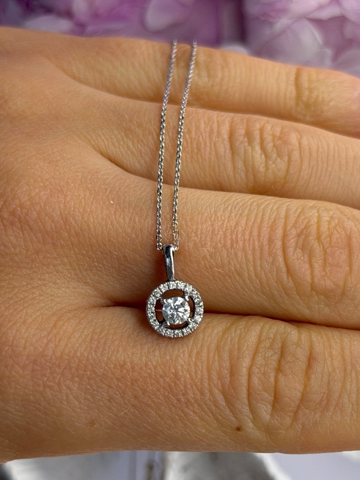 14K White Gold Diamonds tcw 0.36 ct Necklace
