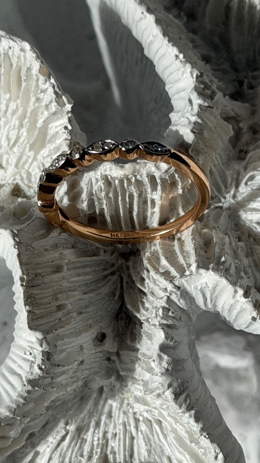 14K Rose Gold Diamond 0.20 ct Ring Size 8
