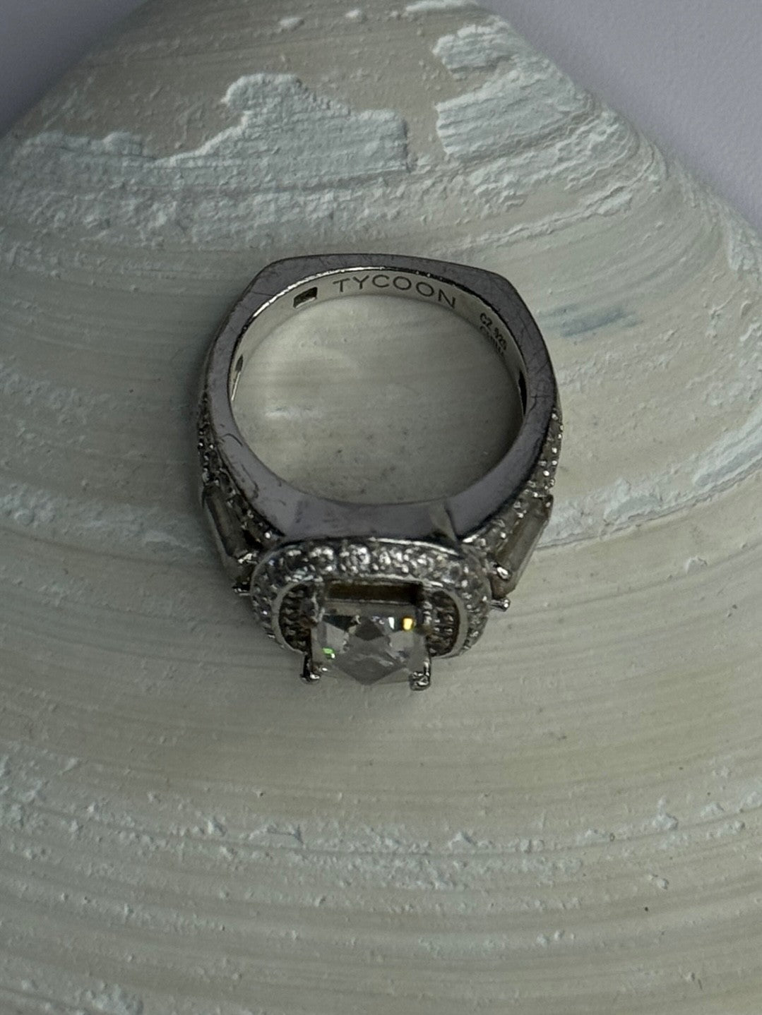 Tycoon 925 Sterling Silver Cz Ring Size 5