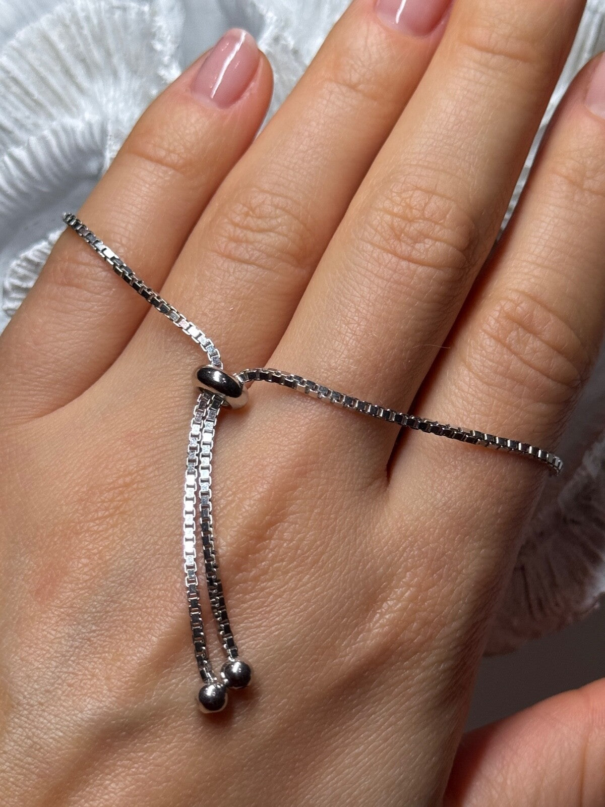 925 Sterling Silver CZ Bracelet Slider