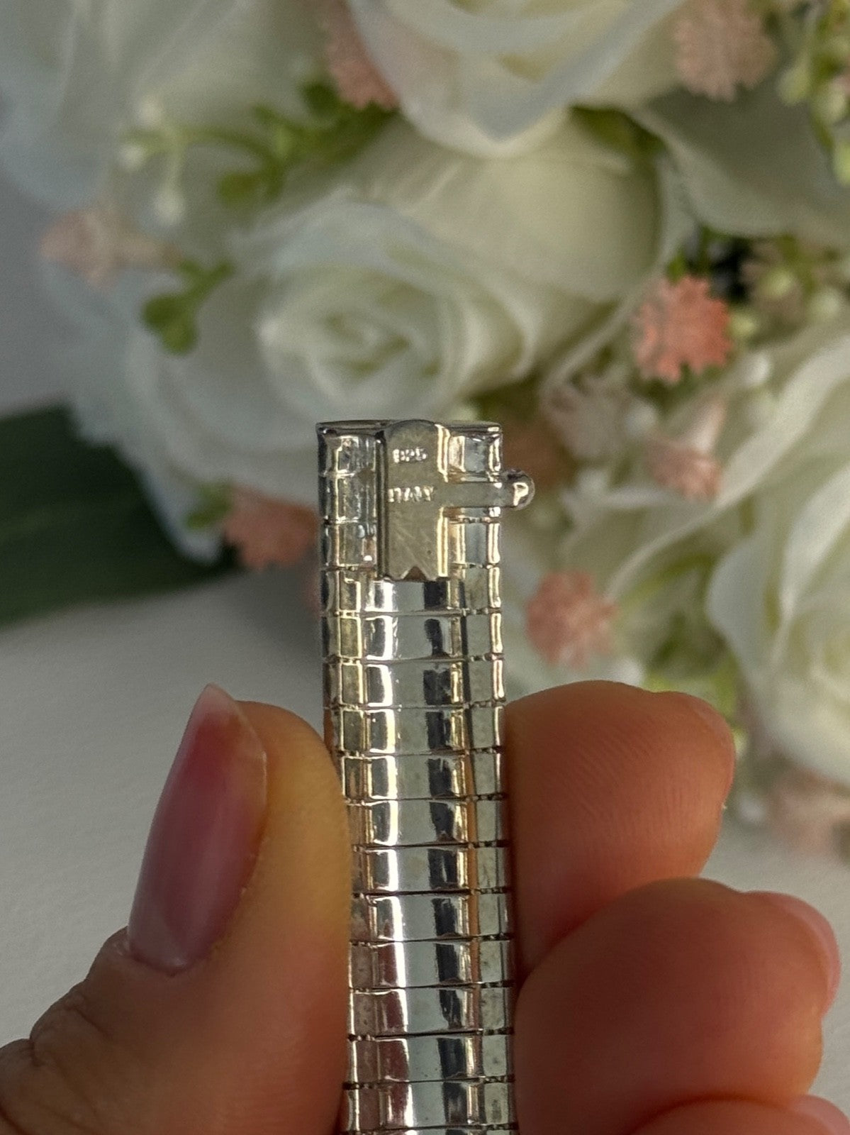Beautiful Classy Italy 925 Sterling Silver Bracelet Length 7.5 Inch