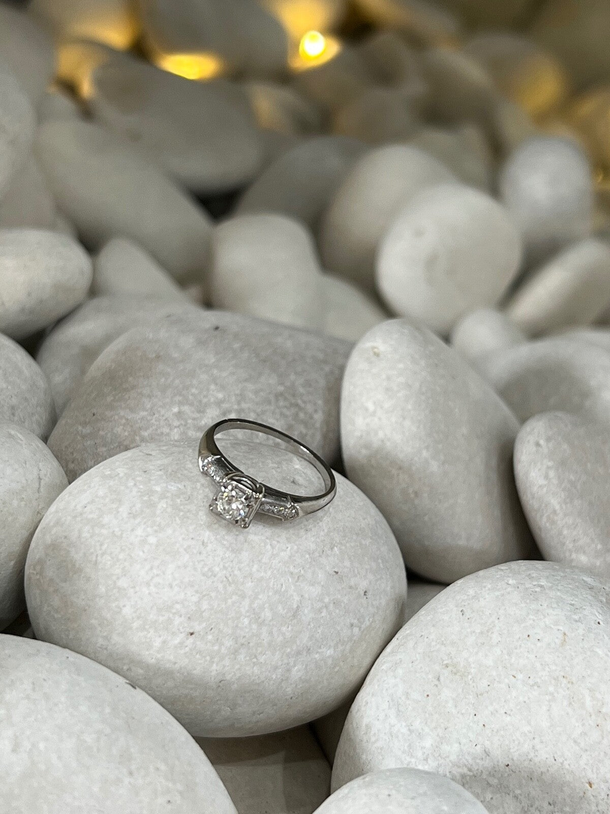 Jabel 18K White Gold Diamonds Ring Size 4.5