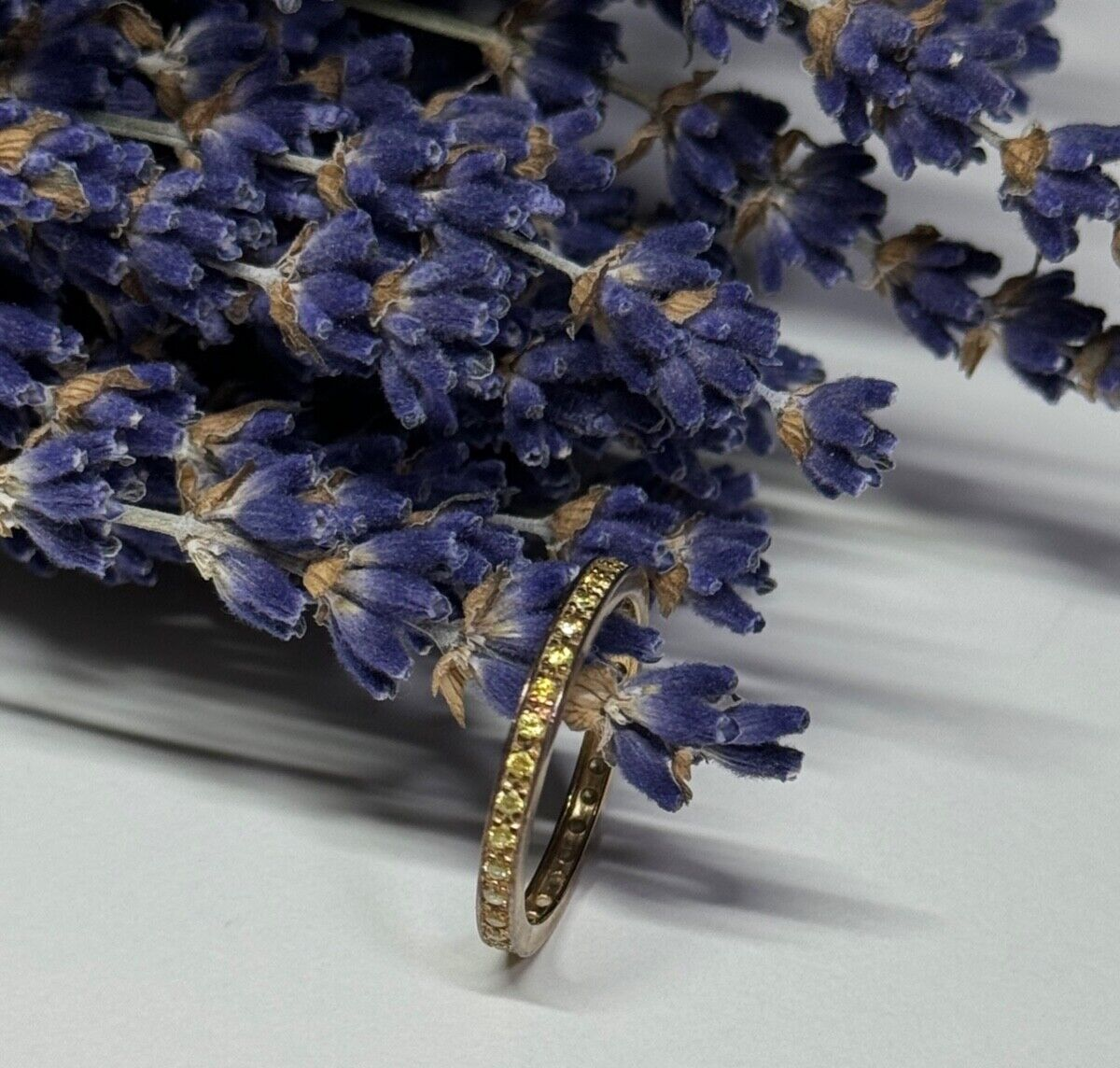 925 Sterling Silver Gold Plated CZ Ring Size 6.5