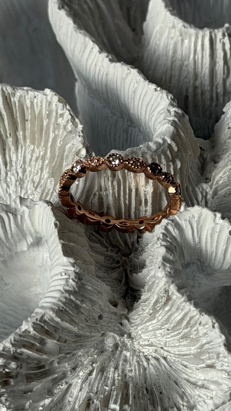 Beautiful 14K Rose Gold Diamond 0.54 ct Ring Size 7