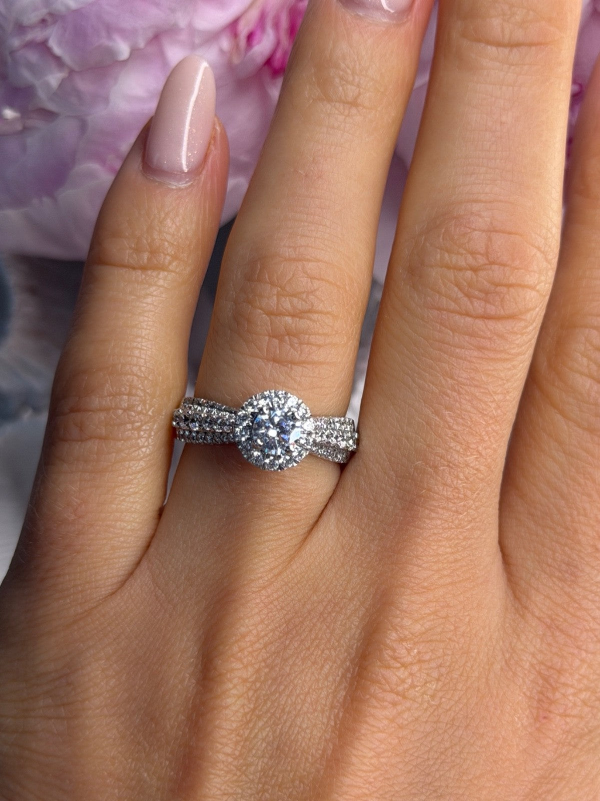 GOS 925 Sterling Silver ctw 1.38 Cz Ring Size 7