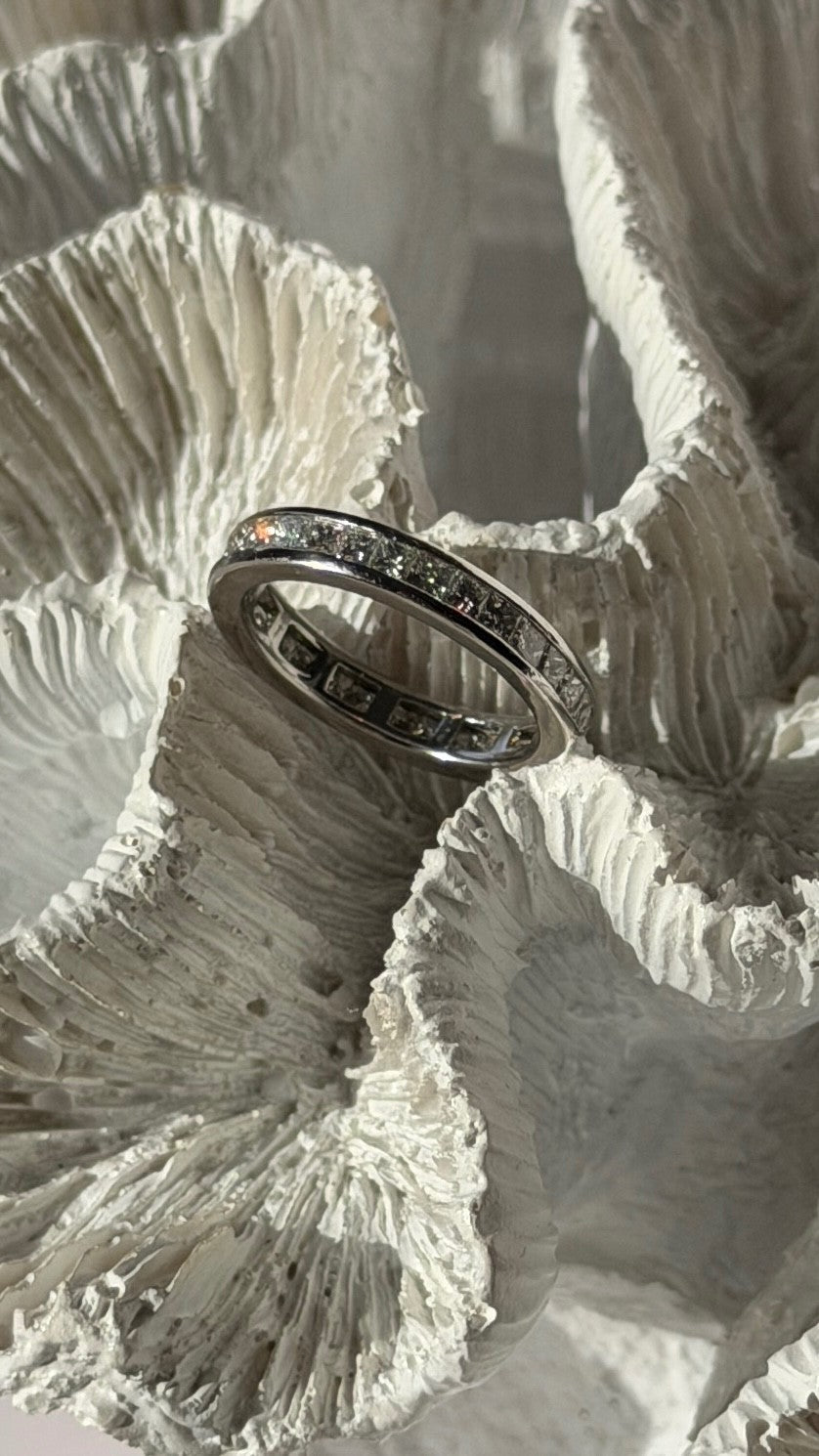 Custom Platinum Diamond 1.86 ct Band Ring Size 6.5