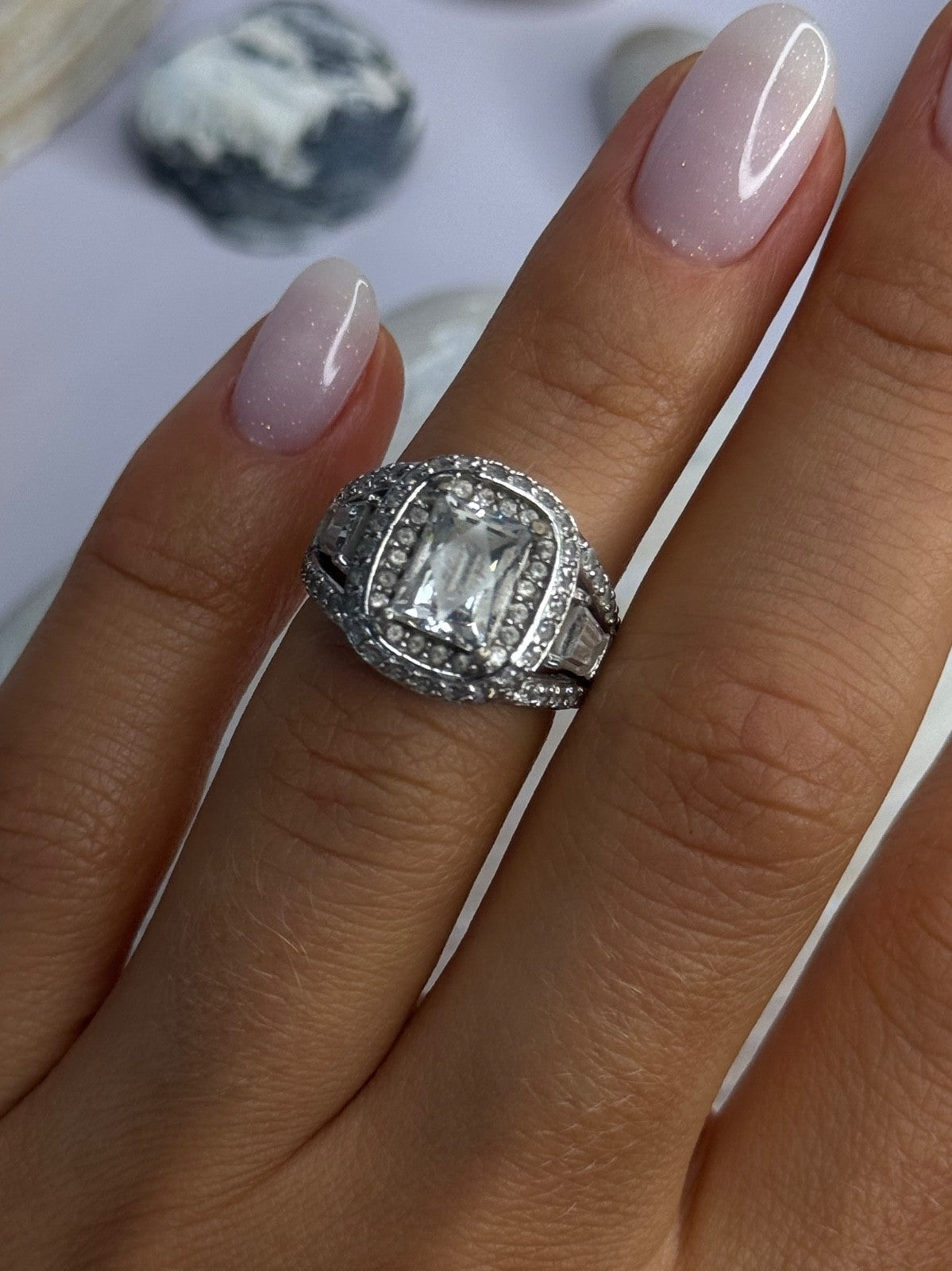 Tycoon 925 Sterling Silver Cz Ring Size 5