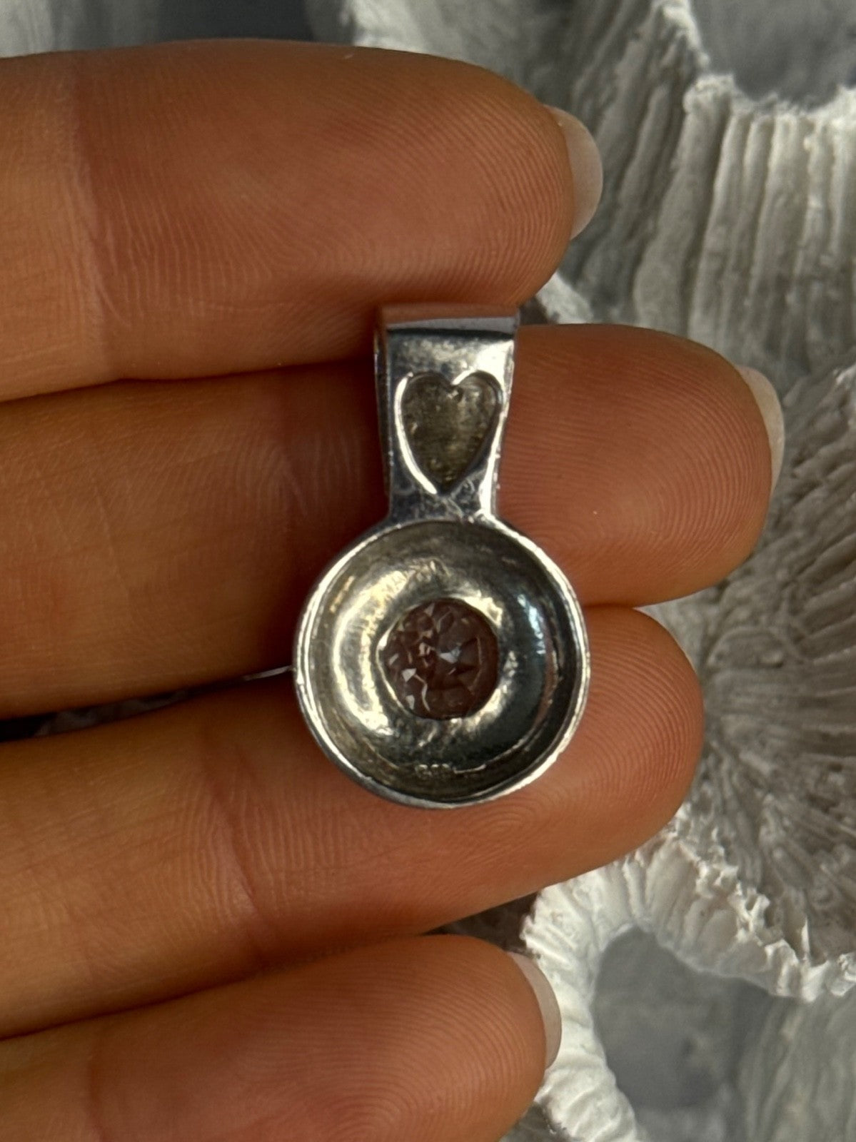 925 Sterling Silver Blue Topaz Pendant Length 1 Inch