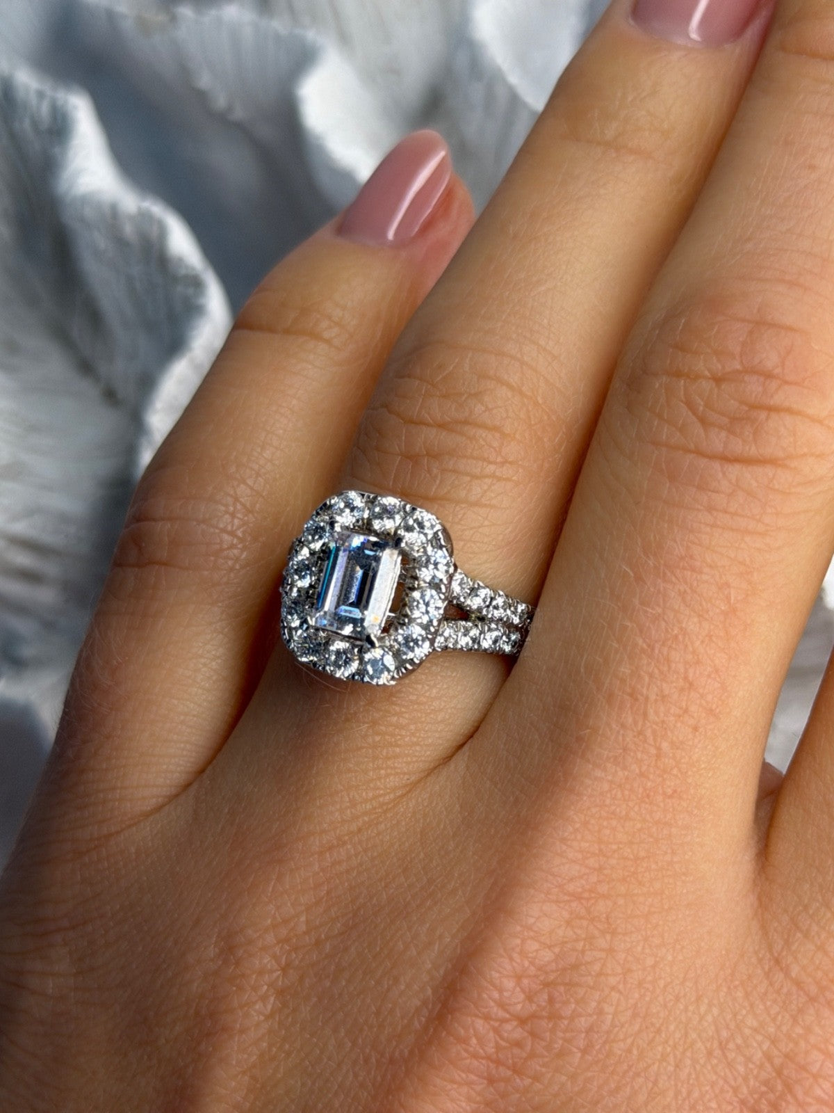GOC 925 Sterling Silver Cz Ring Size 7