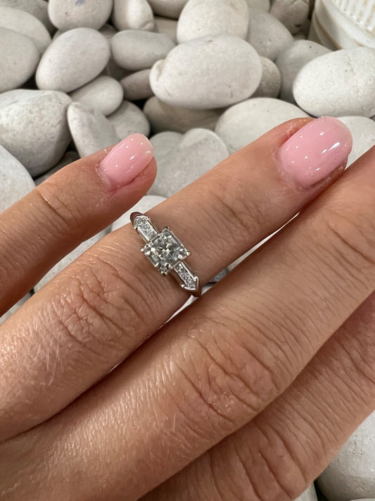 Jabel 18K White Gold Diamonds Ring Size 4.5