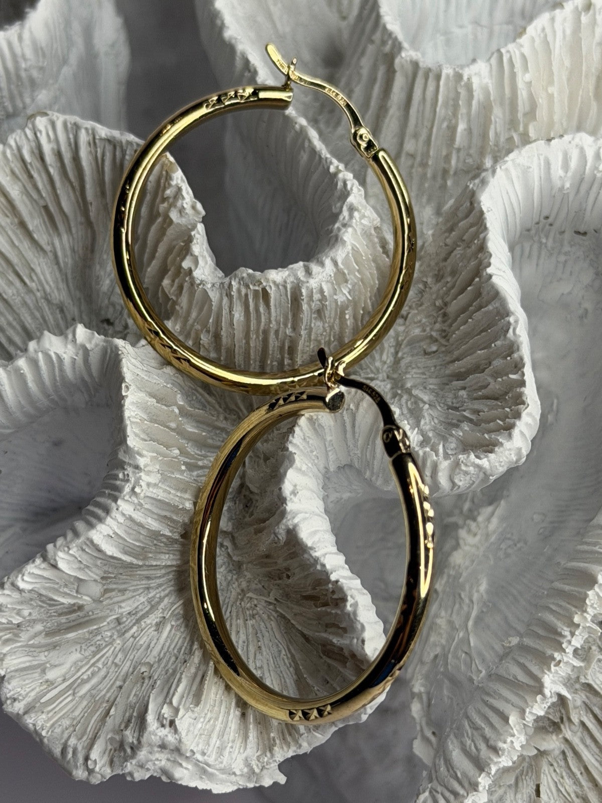 SLC 925 Sterling Silver Gold Plated Hoop Earrings