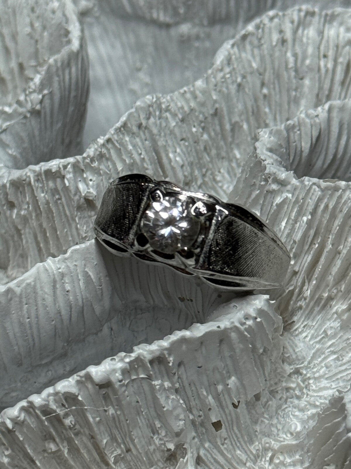 925 Sterling Silver Sapphire Men'S Ring Size 11