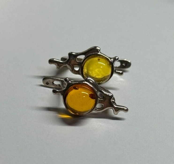 925 STERLING SILVER  AMBER EARRINGS