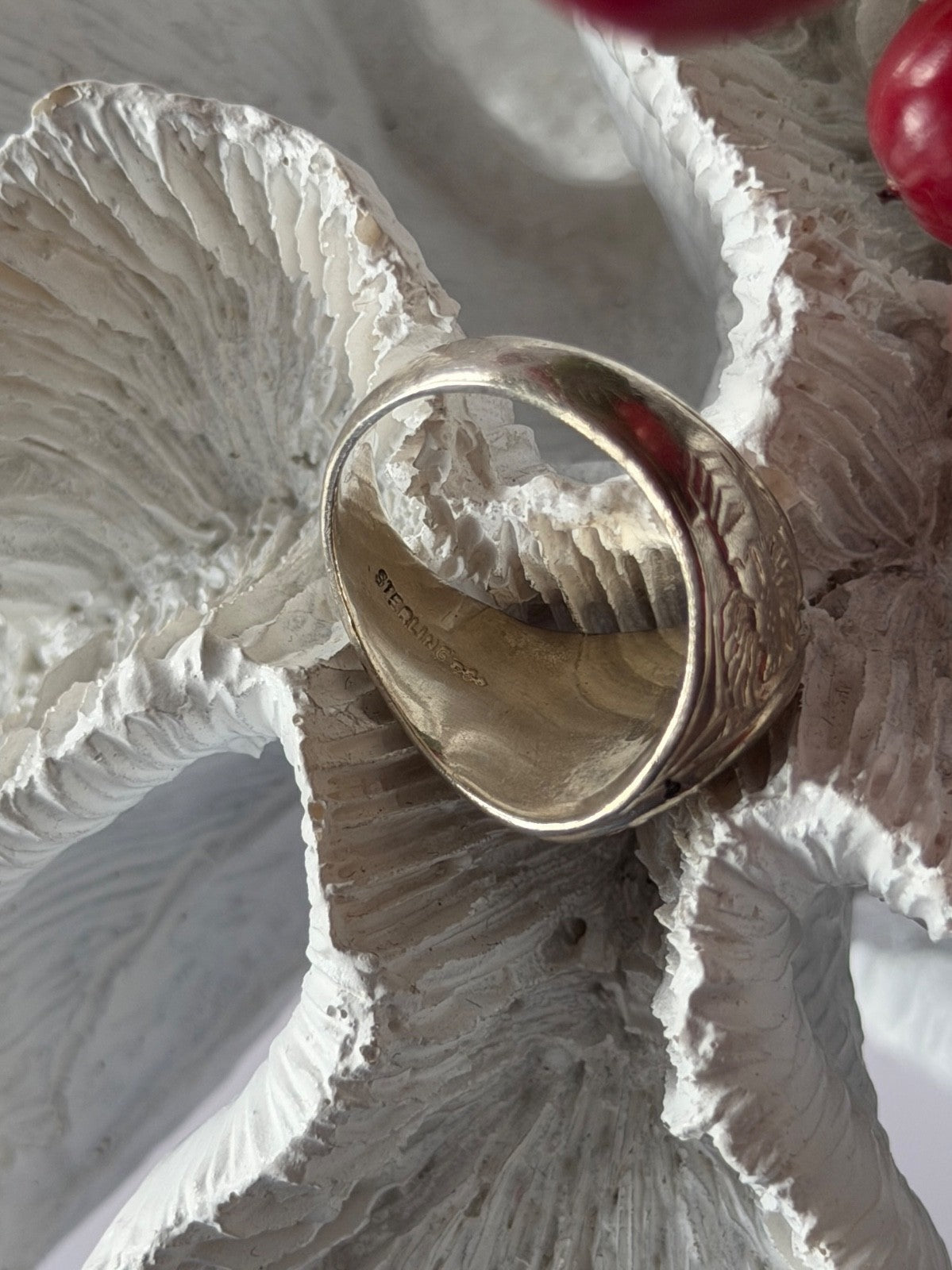Vintage Emblem of the U.S. Army Air Corps 925 Sterling Silver Ring Size 8.5