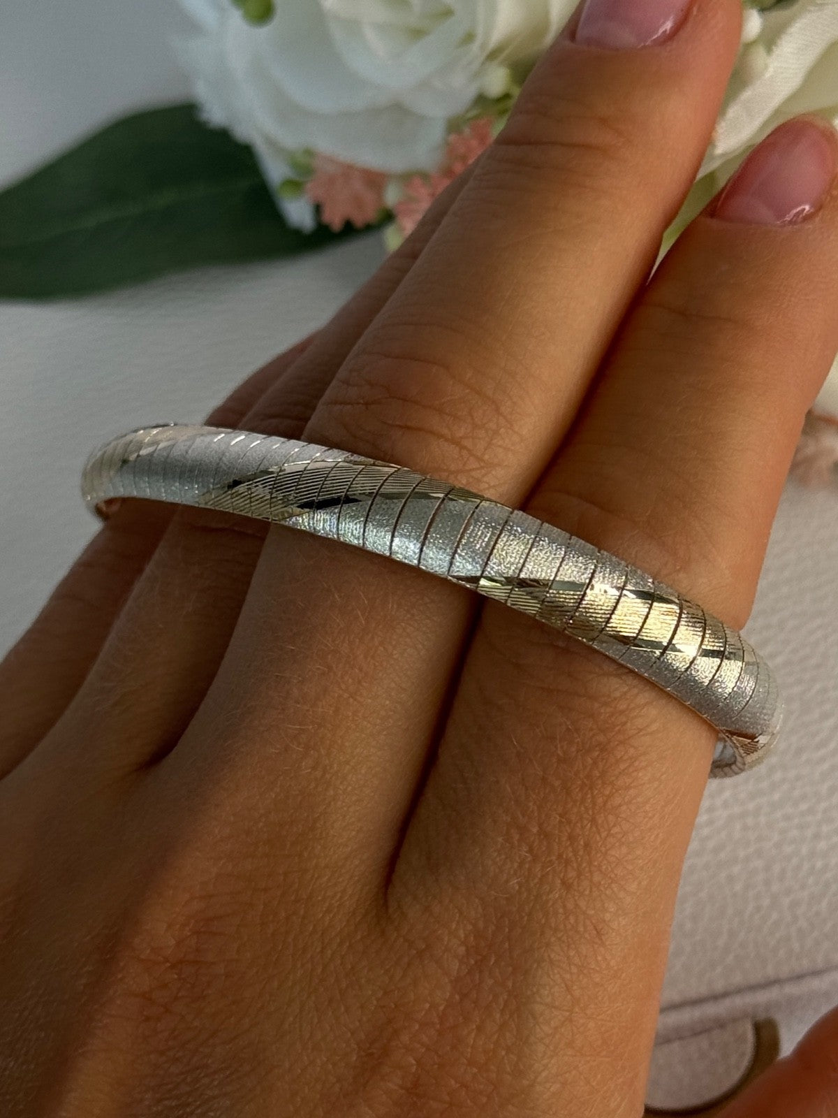 Classy 925 Sterling Silver Italy Gold Plated Part Bracelet Length 7.5 Inch
