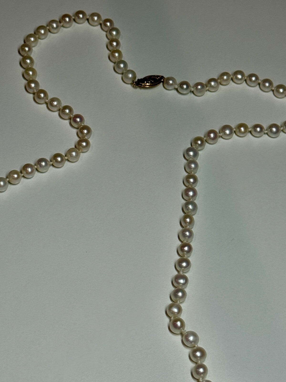 14K Yellow Gold Freshwater Pearl Necklace Length 30 Inch