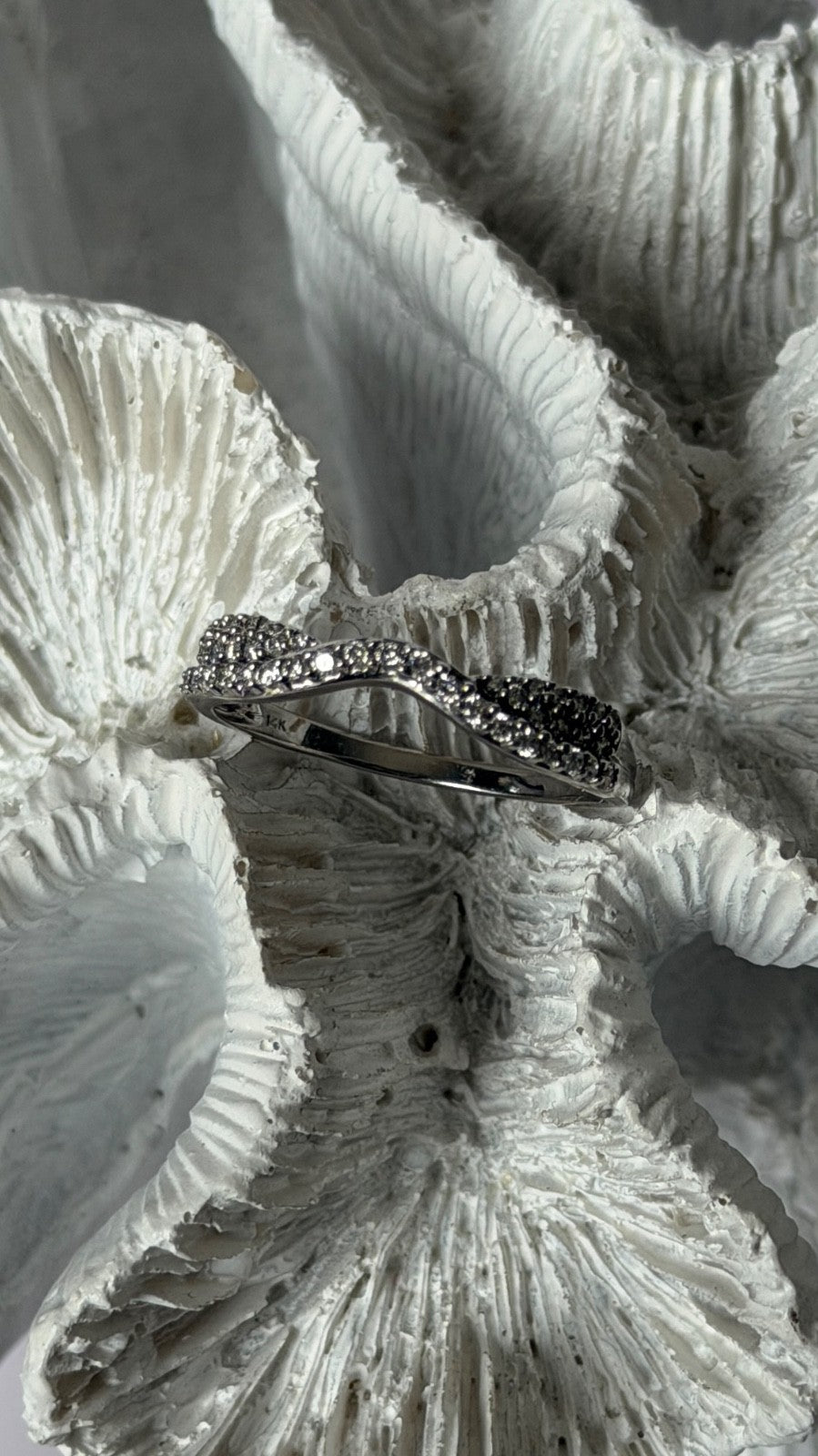 14K White Gold Diamond 0.41 carat Ring Size 11