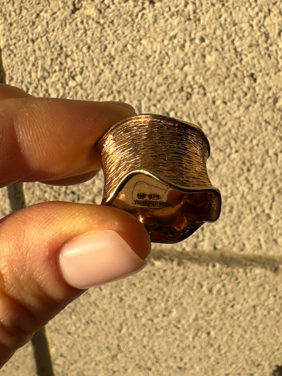 925 Sterling Silver Gold Plated Ring Size 6