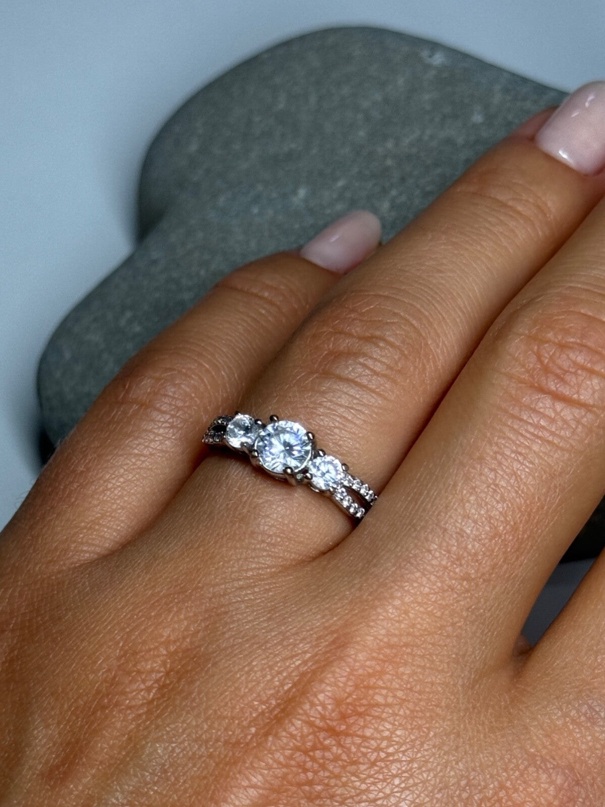 925 Sterling Silver CZ Ring Size 6.5