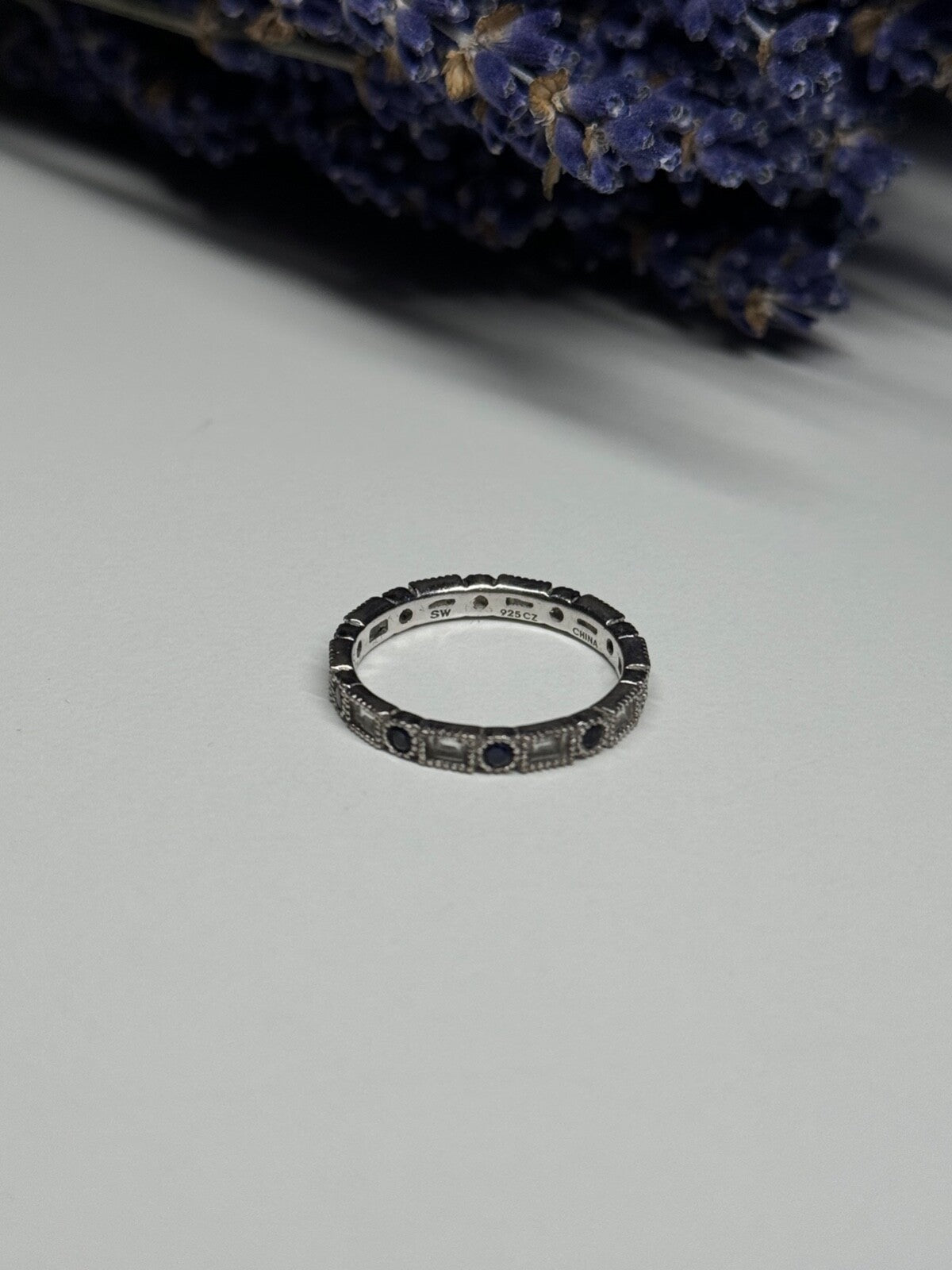 925 Sterling Silver CZ Ring Size 6.5