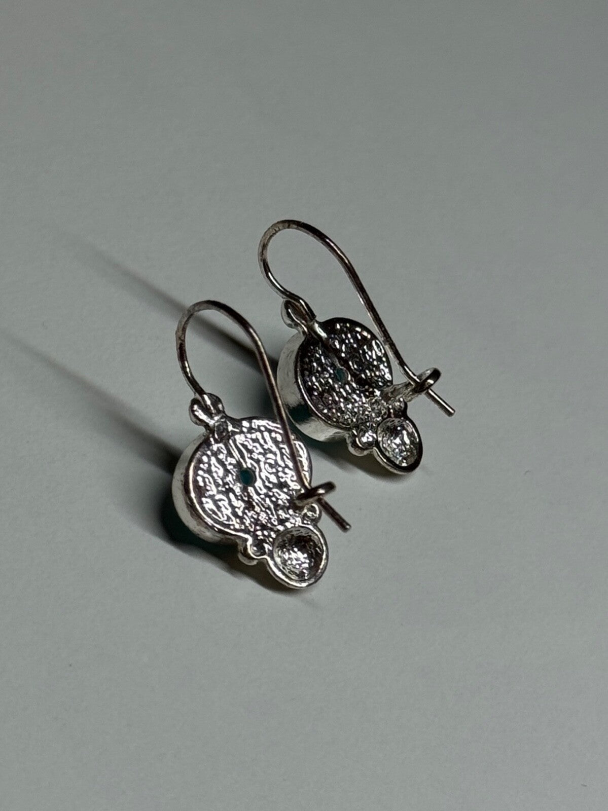 925 Sterling Silver Moon Stone Earrings Length 22 Mm
