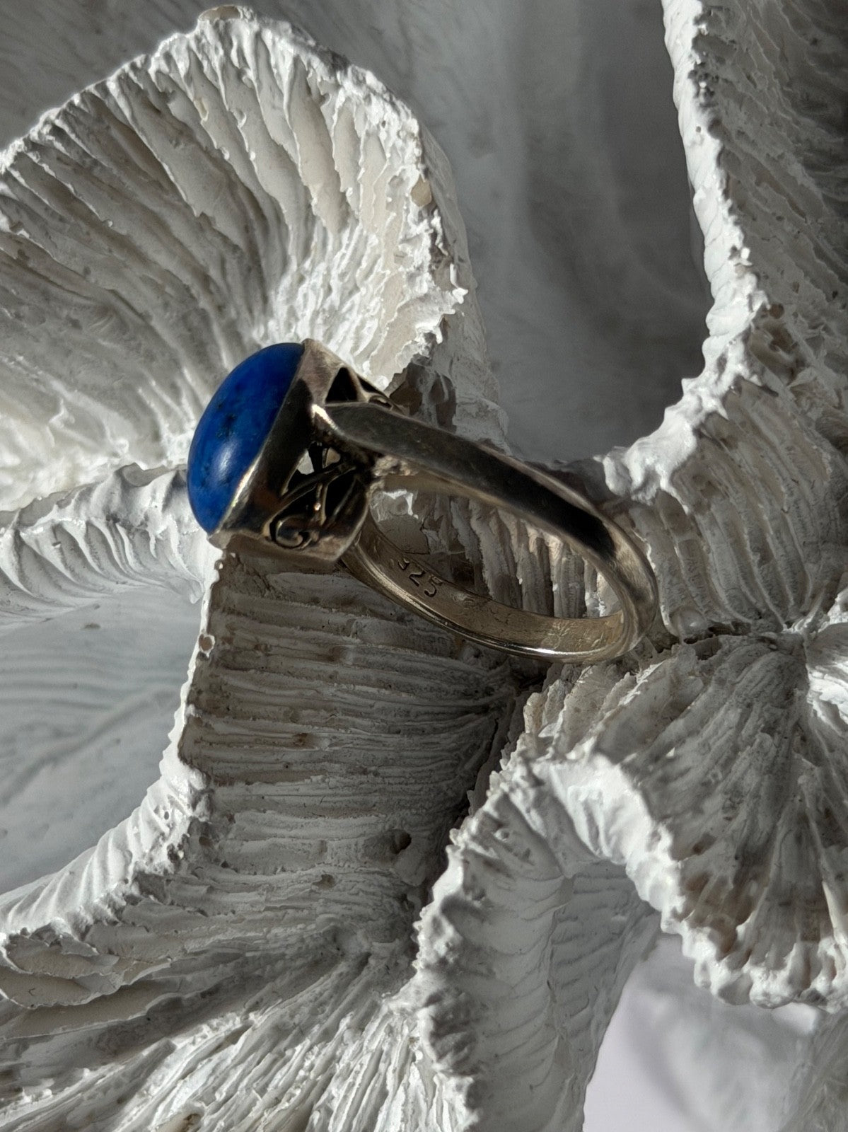 Vintage 925 Sterling Silver Sodalite Ring Size 4.5