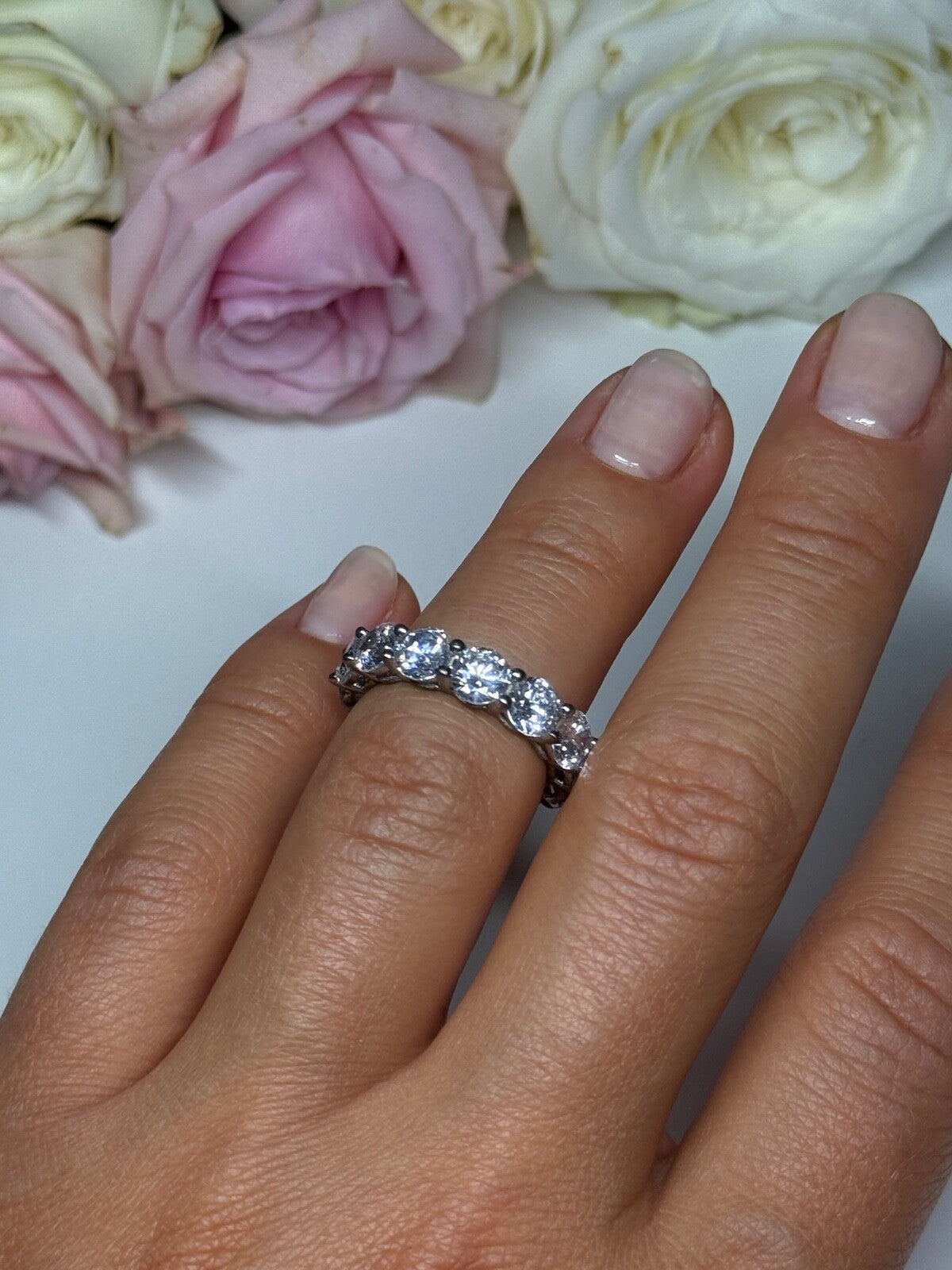 925 Sterling Silver CZ Ring Size 4