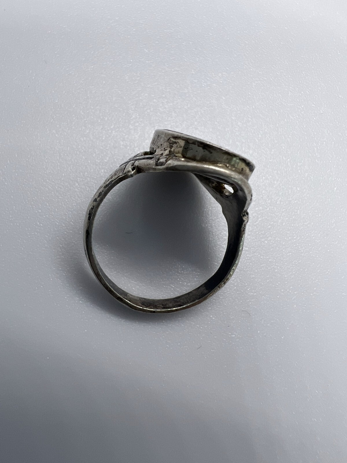 Vintage 925 Sterling Silver & Abalone Shell Ring Size 4.5