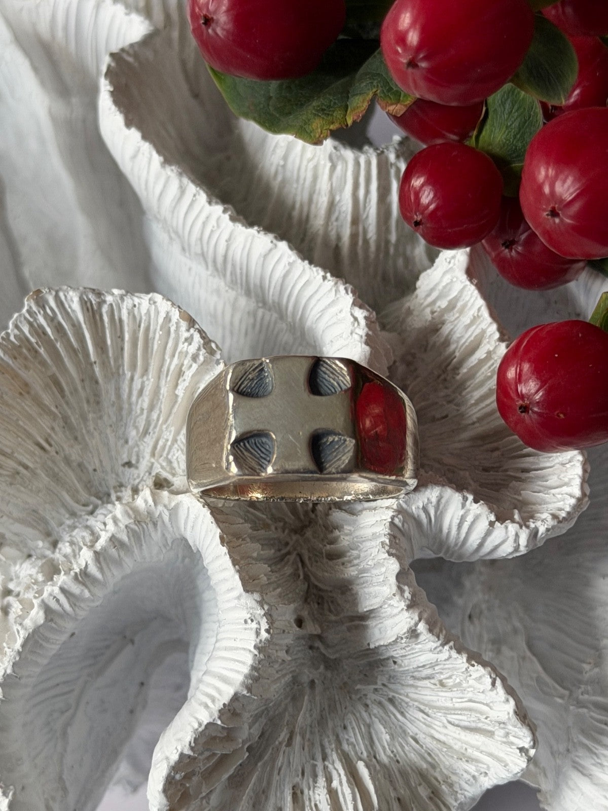 Vintage Mens 925 Sterling Silver Cross Ring Size 11