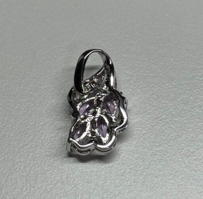 925 Sterling Silver Tanzanite & Diamond Pendant