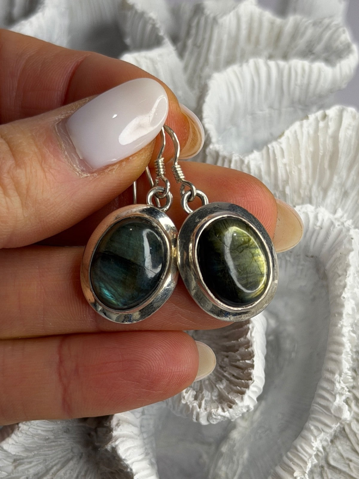 925 Sterling Silver Labradorite Dangle Earrings