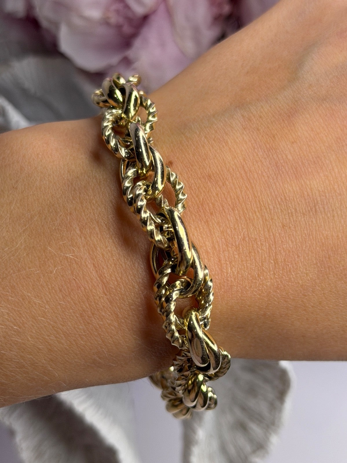 Italy 925 Sterling Silver Gold Plated Bracelet Length 8