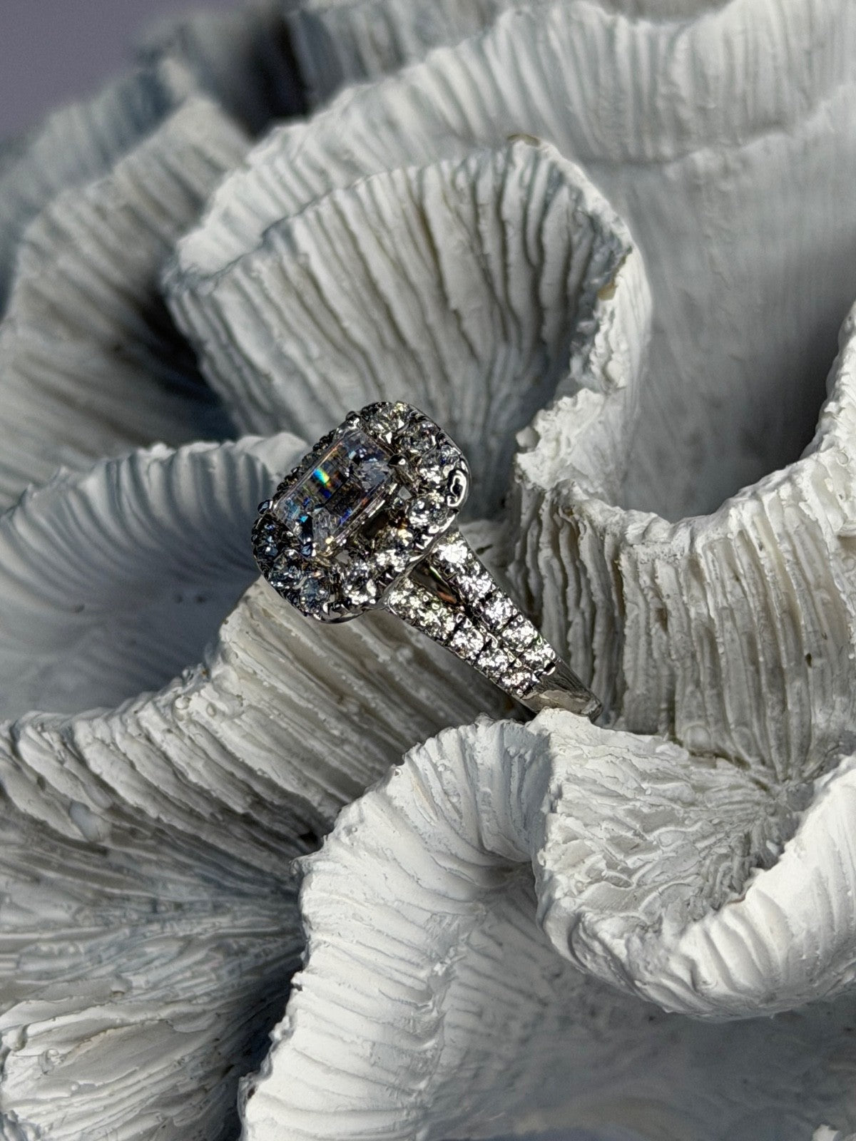 GOC 925 Sterling Silver Cz Ring Size 7