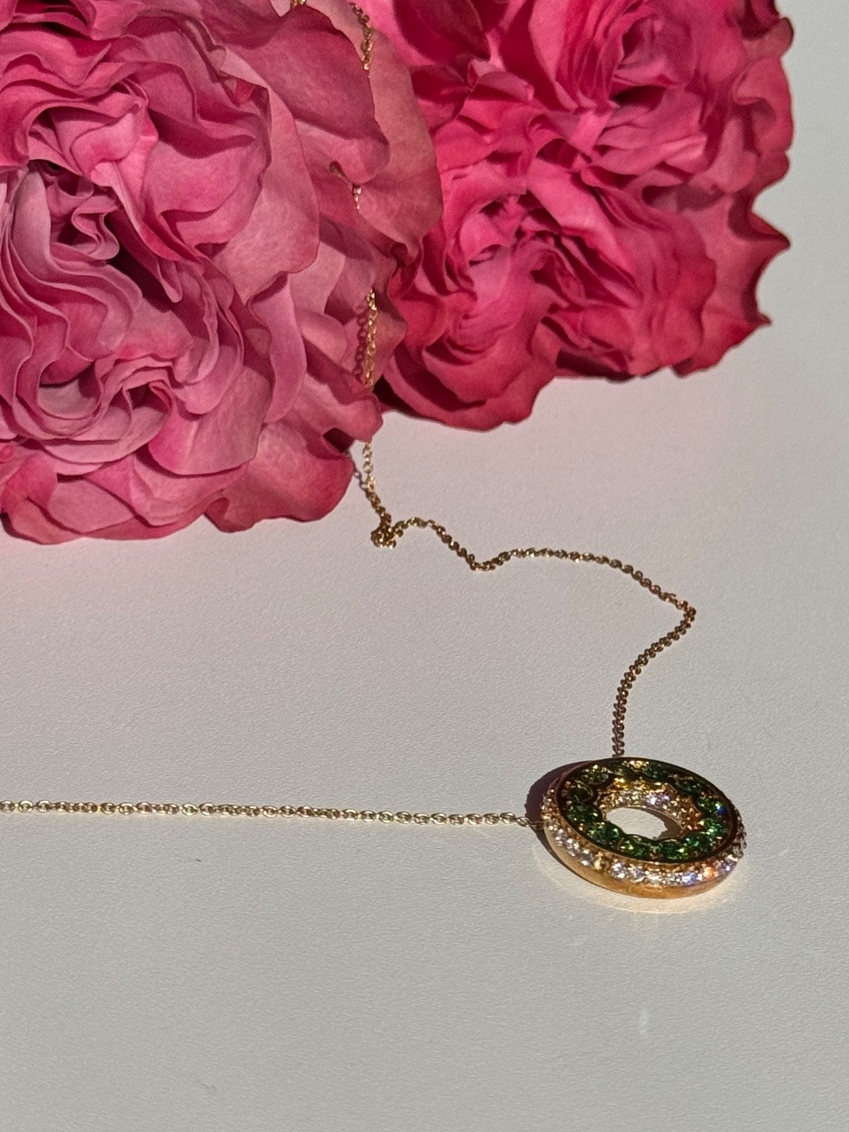 925 Sterling Silver Gold Plated Cz Necklace Length 16/18 Inch