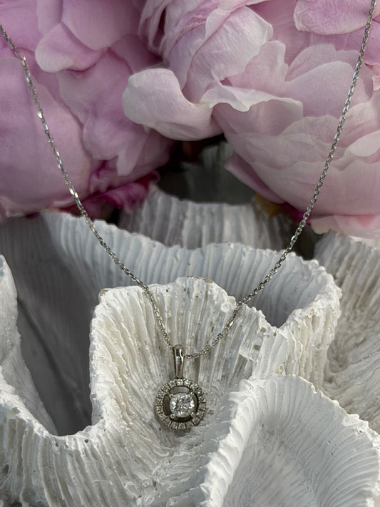 14K White Gold Diamonds tcw 0.36 ct Necklace