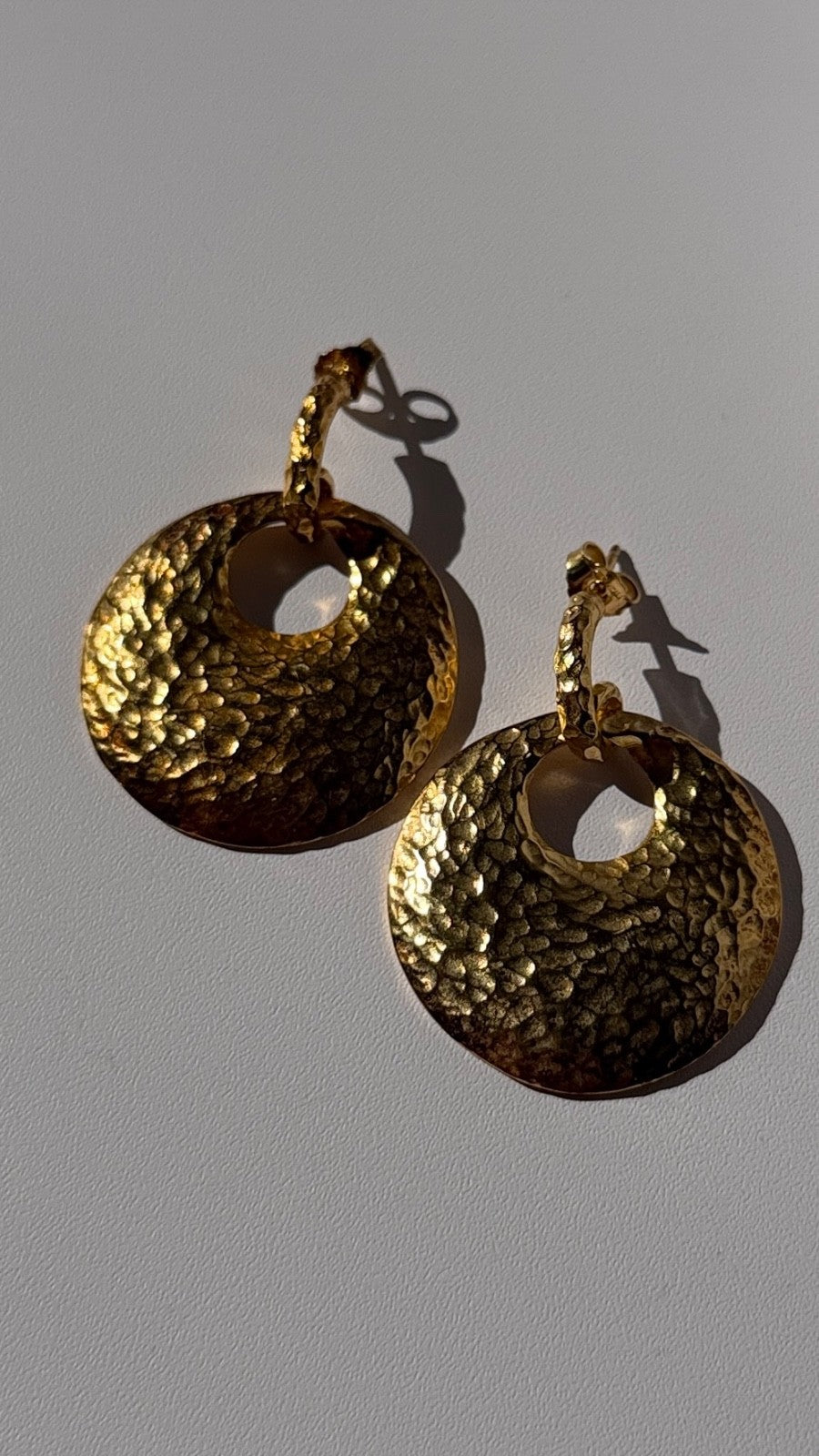 Italy 925 Sterling Silver Gold Plated Earrings Length 1.50 Inch