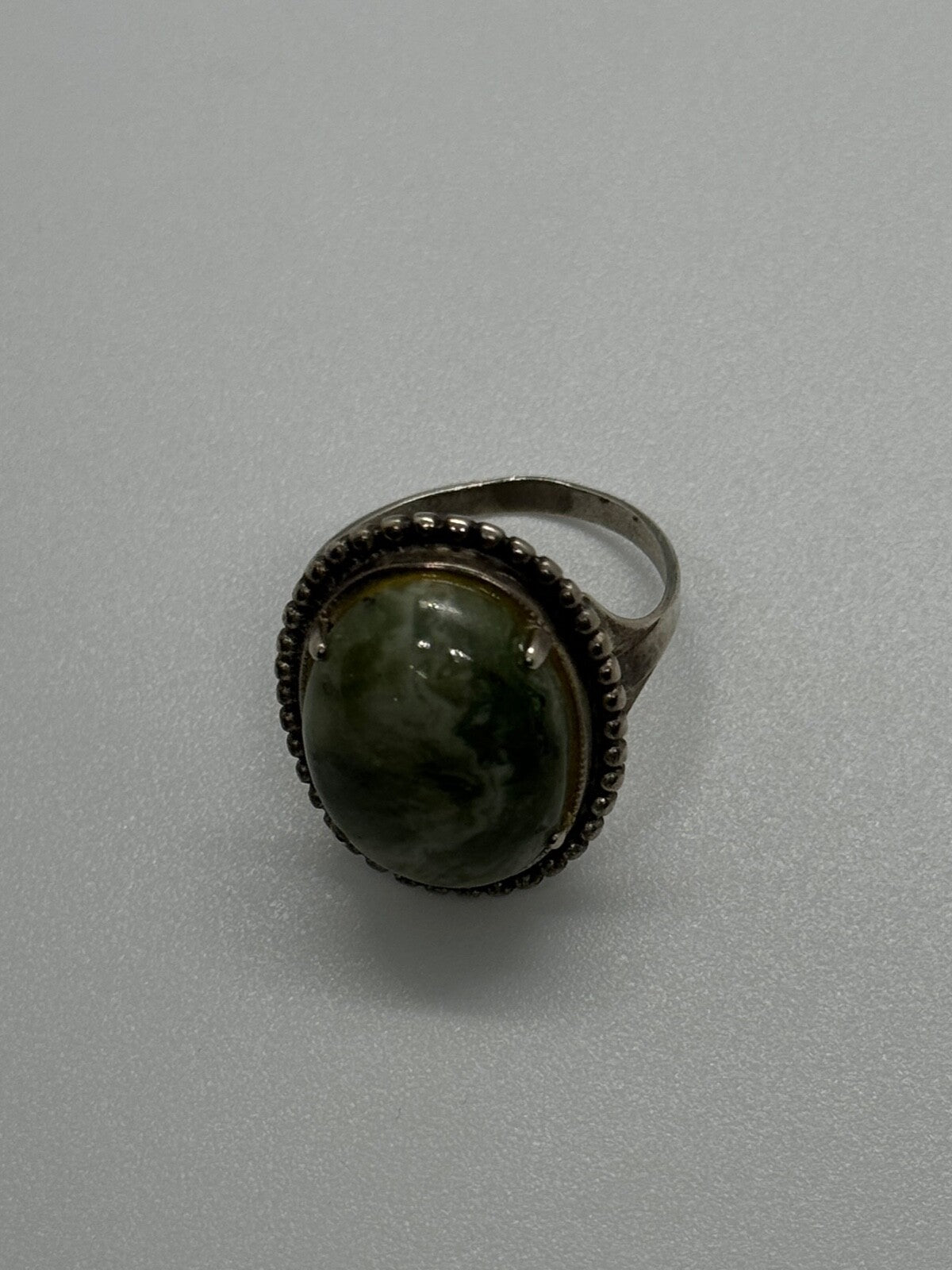 925 Sterling Silver Agate Ring Size 7