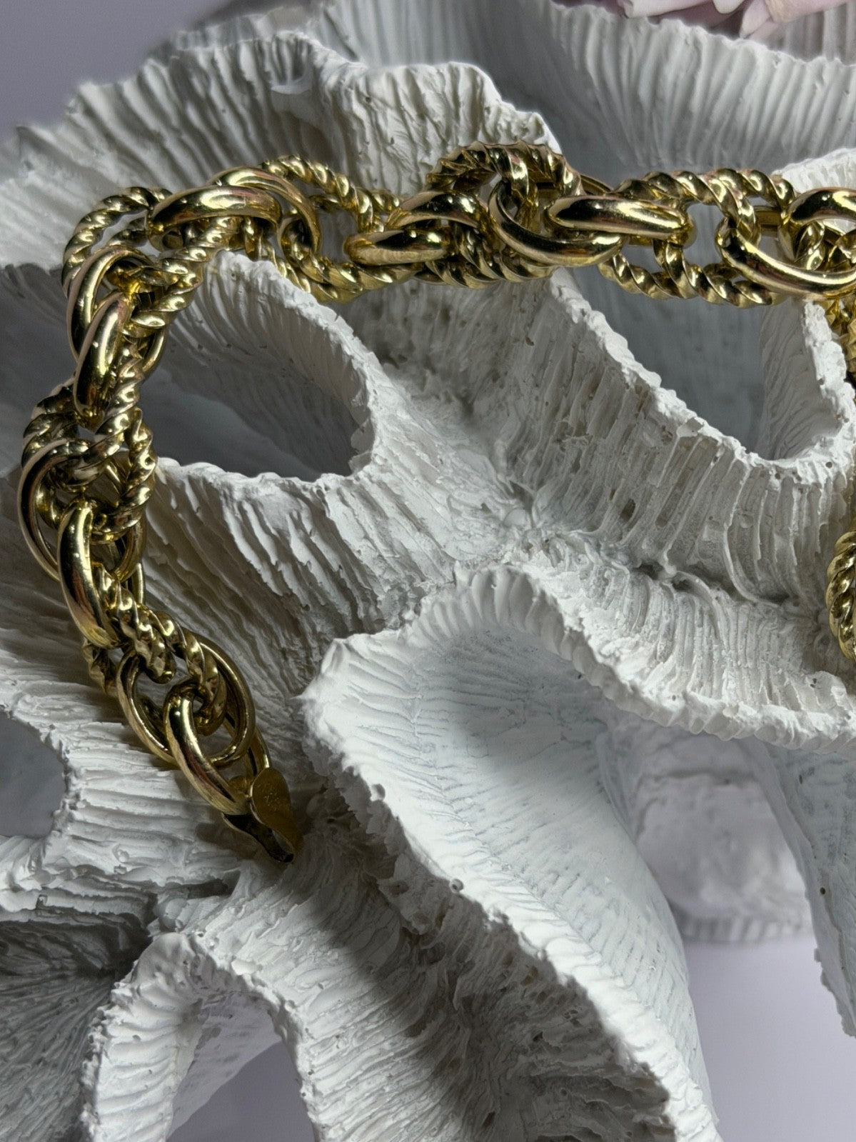 Italy 925 Sterling Silver Gold Plated Bracelet Length 8