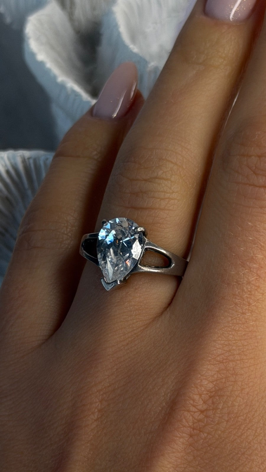 925 Sterling Silver Cz Ring Size 7