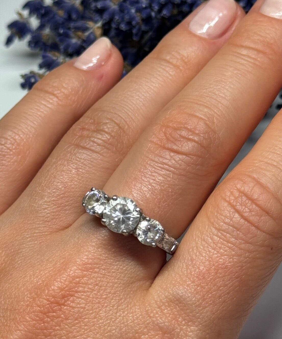 925 Sterling Silver CZ Ring Size 7.5