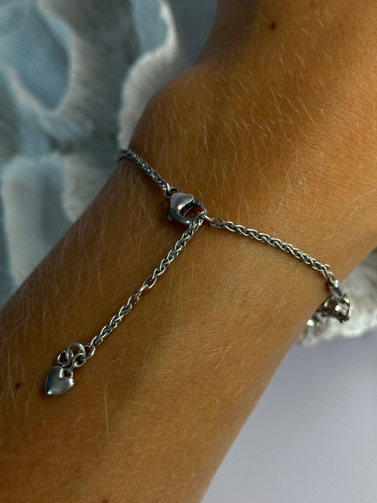925 Sterling Silver Infinity Heart Bracelet Length 6-8