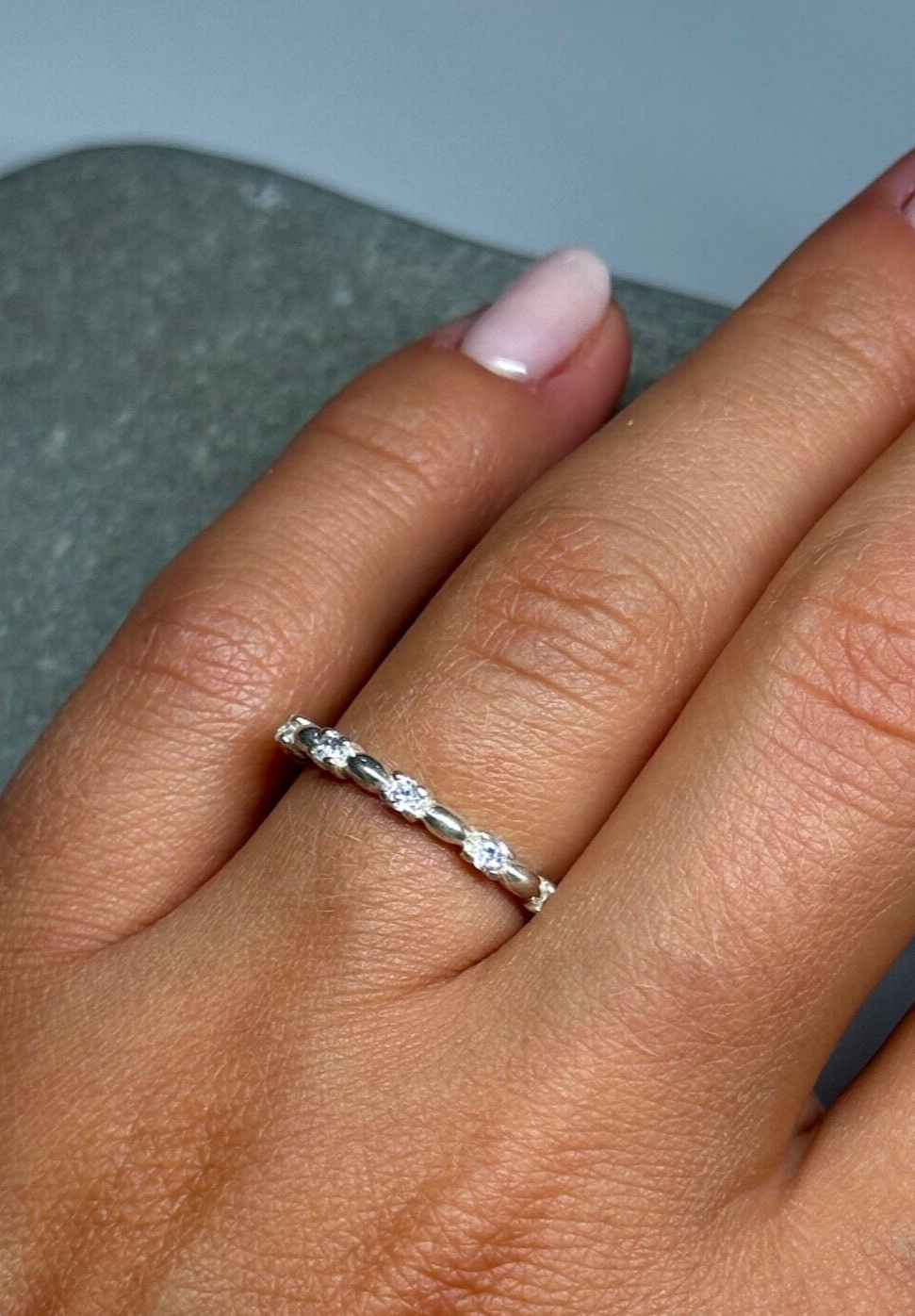 925 Sterling Silver CZ Ring Size 7