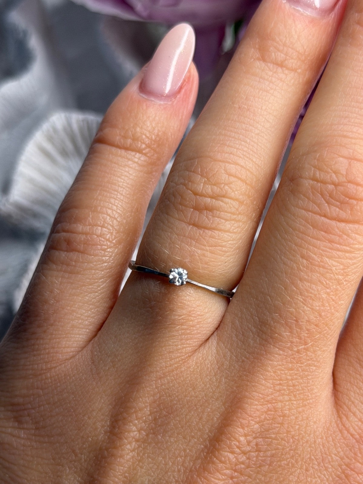925 Sterling Silver Cz Ring Size 6.5