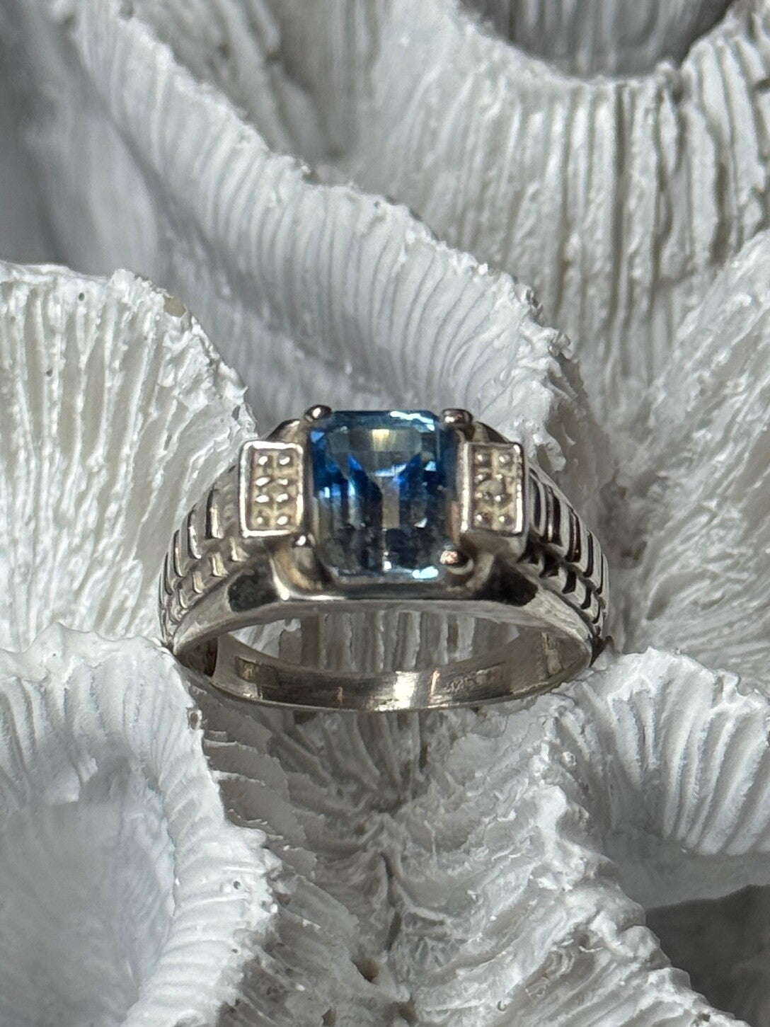 925 Sterling Silver Spinel Men'S Ring Size 8.5