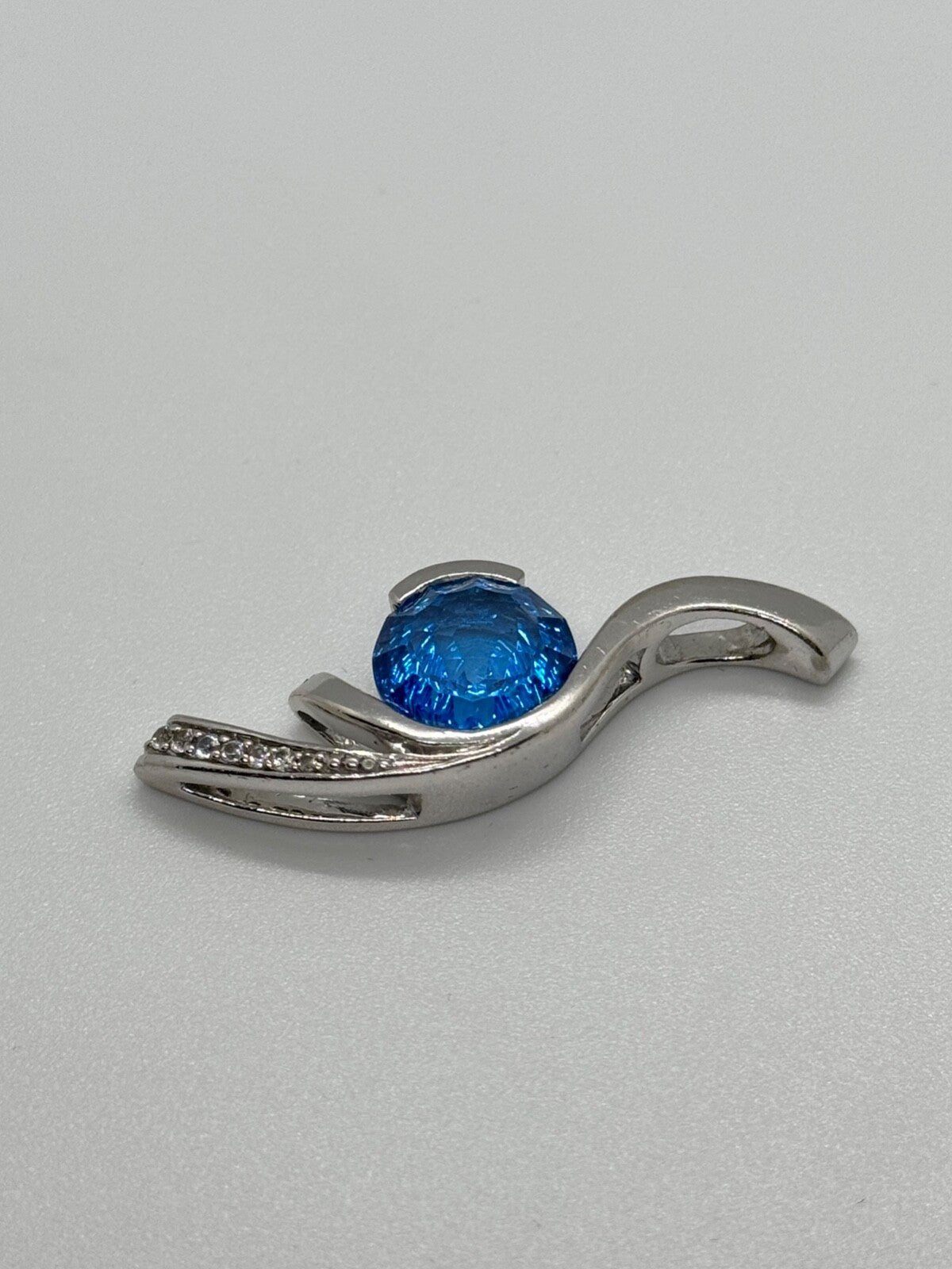 925 Sterling Silver CZ Pendant Lenght 45 mm