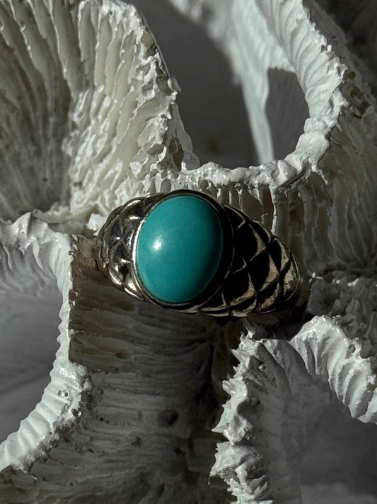 Vintage 925 Sterling Silver Larimar Ring Size 5