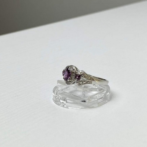 925 Sterling Silver Tourmalines Ring Size 8